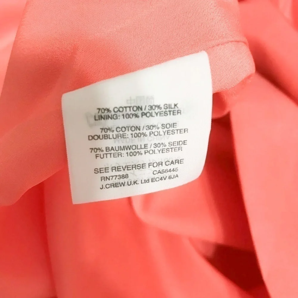J. Crew Coral Peplum Waist Dress knee Length 2
